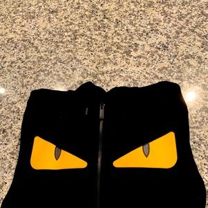 Fendi Black Wool & Cotton Sweatshirt BAD BUG EYES